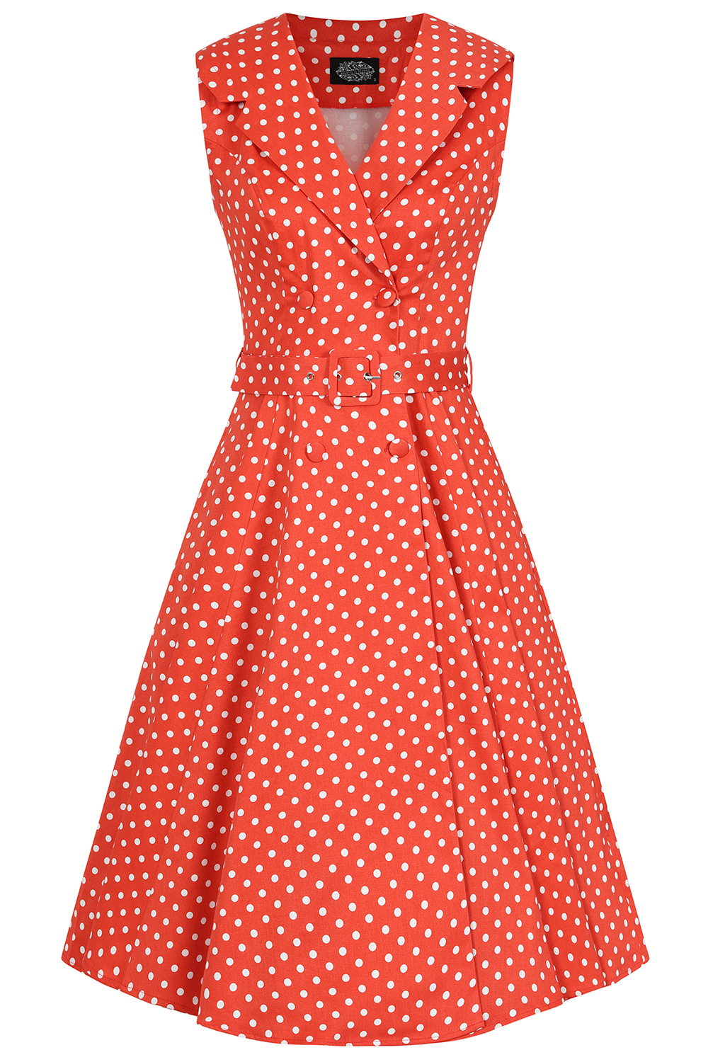 Hannah Polka Dot Swing Dress in Red